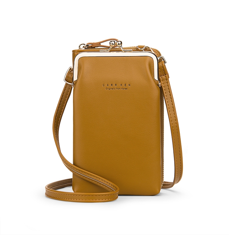

H2105 Multifunctional Plain Weave Mini Mobile Phone Bag Messenger Shoulder Bag(Light Brown)