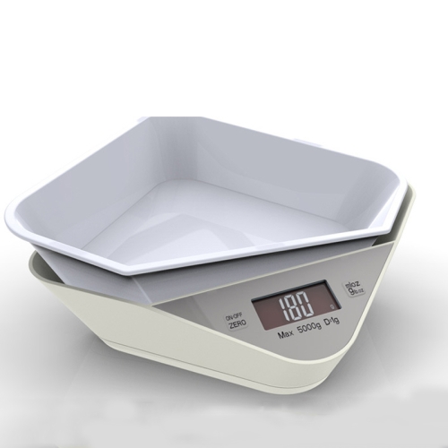 

5kg/1g Kitchen Electronic Scale Coffee Scales Baking Food Scale Pallet Scale Pet Scale(White)