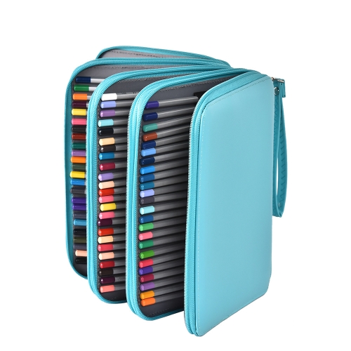 

184 Hole Art Storage Pencil Case Multicolor Sketch Pen Color Lead Large Capacity Stationery Box(Lake Blue)