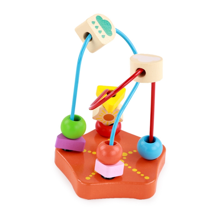 

4 PCS Wood Mini Beads Maze Puzzle Toys(Starfish)