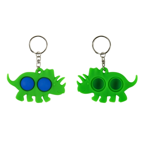 

2 PCS Keychain Pendant Food Grade Silicone Toy Triceratops