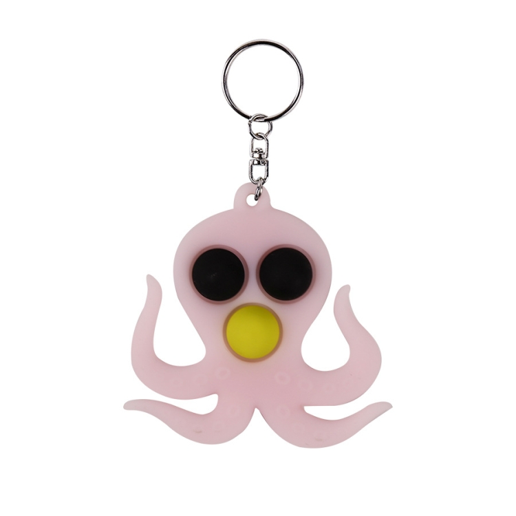 

2 PCS Keychain Pendant Food Grade Silicone Toy Octopus (Black + Green)