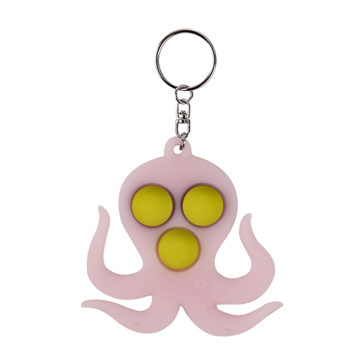 

2 PCS Keychain Pendant Food Grade Silicone Toy Octopus (Green)
