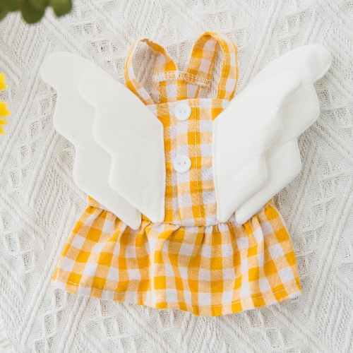 

Wings Plaid Skirt Pet Clothes Dog Cat Skirt, Size: L(Yellow)
