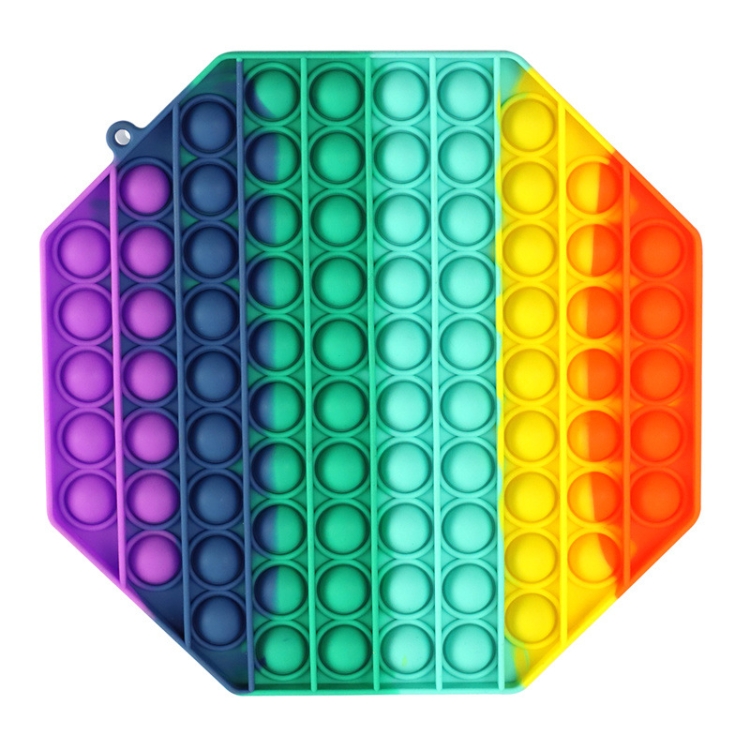 

2 PCS Large Size Child Mental Arithmetic Desktop Educational Toys Silicone Pressing Board Game, Style: Octagon (Rainbow Color)