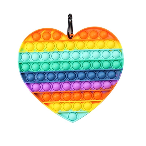 

2 PCS Large Size Child Mental Arithmetic Desktop Educational Toys Silicone Pressing Board Game, Style: Heart shaped (Rainbow Color)