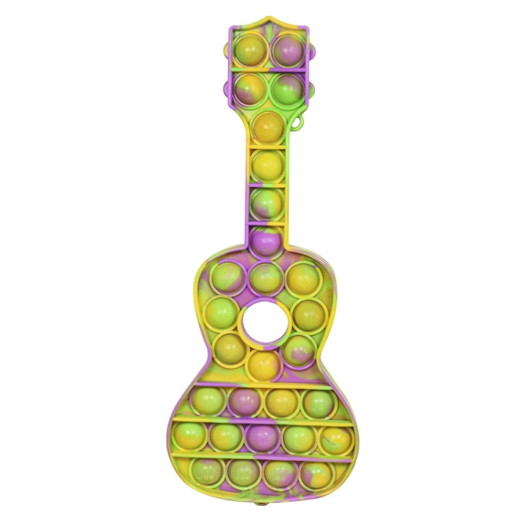 

3 PCS Child Mental Arithmetic Desktop Educational Toys Silicone Pressing Board Game, Style: Guitar (Yellow Green Purple)
