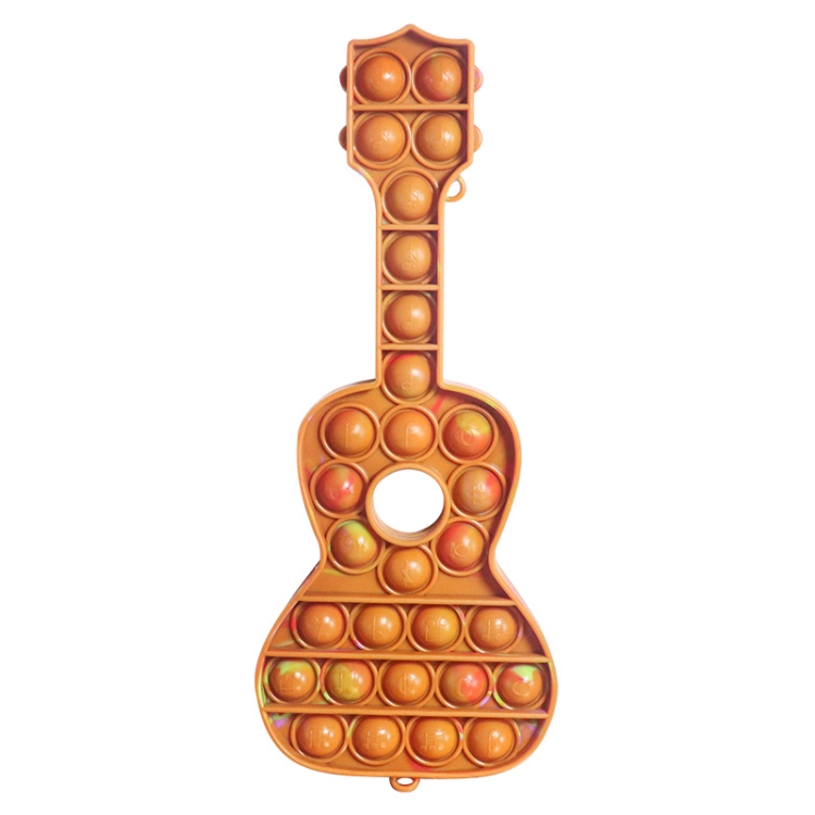 

3 PCS Child Mental Arithmetic Desktop Educational Toys Silicone Pressing Board Game, Style: Guitar (Milk Tea)