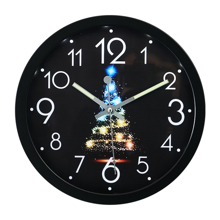 

1207B Romantic LED Radical Hanging Clock Living Room Metal Nightlight Wall Clock(Colorful Christmas)