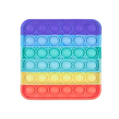 

4 PCS Children Educational Toys Squeezing Bubble Unzip Silicone Game Disk(Rainbow Square)