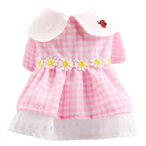 

Dog Clothes Cat Small Dog Pet Flower Skirt, Size: M(Ladybird Pink Grid)