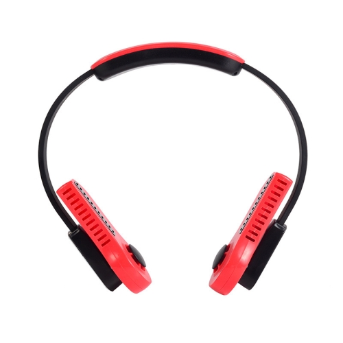 

USB Leafless Hanging Neck Lazy Sports Silent Fan(Red)