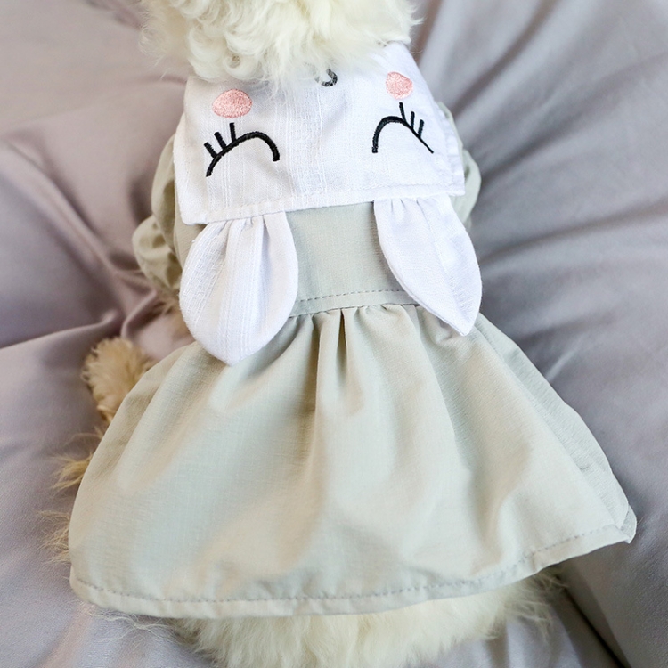 

Pet Dog Clothes Spring And Summer Rabbit Ears Princess Skirt Cat Clothing, Size: XS(Gray)