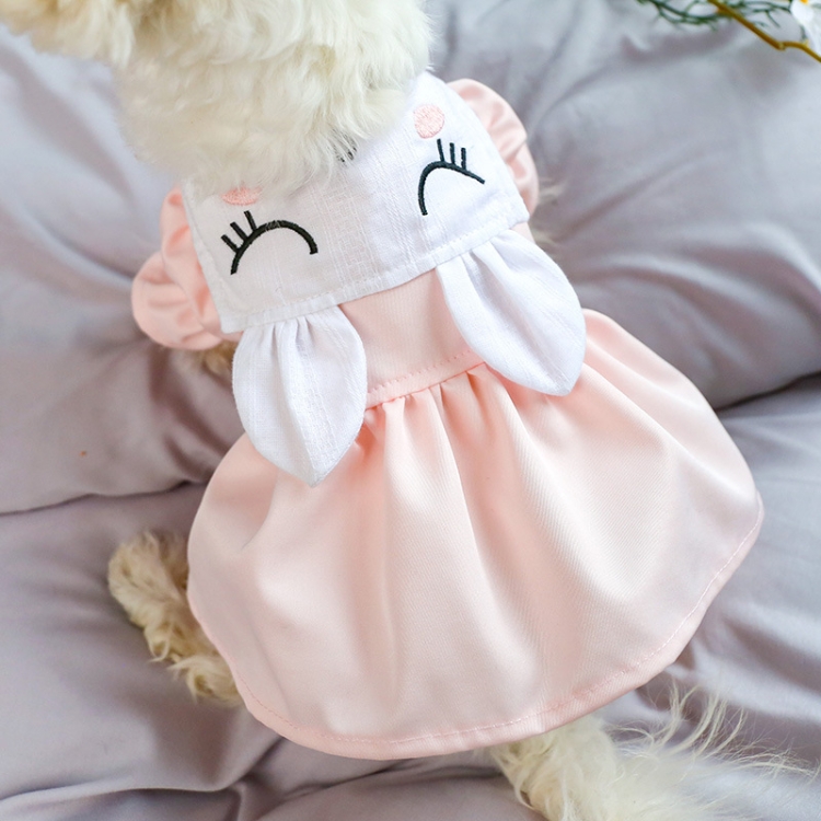 

Pet Dog Clothes Spring And Summer Rabbit Ears Princess Skirt Cat Clothing, Size: S(Pink)
