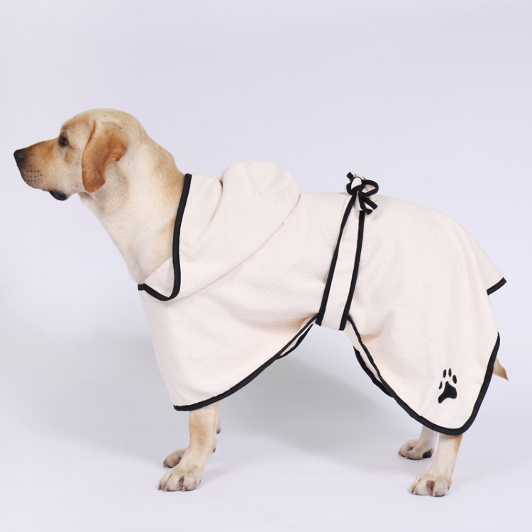 

Dog Water Absorbing Towel Cat Bath Towel Bathrobes Pet Supplies L(Beige)