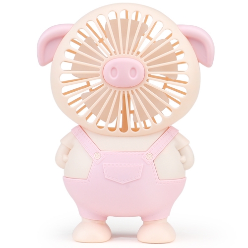 

SQ2143 USB Charging Small Pig Fan Button Hand-Held Quiet Fan(Pink)