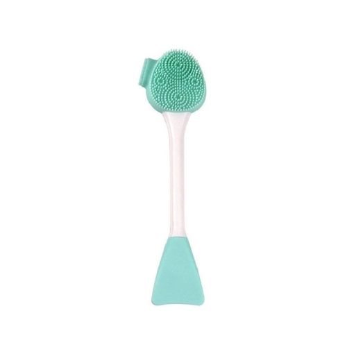 

7 PCS Hand-Held Silicone Cleansing Brush And Mask Brush Green White Double-head Fish Tail