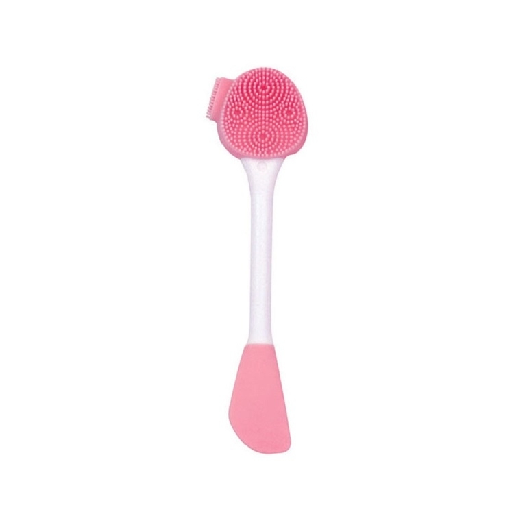 

7 PCS Hand-Held Silicone Cleansing Brush And Mask Brush Pink White Double-head Knife
