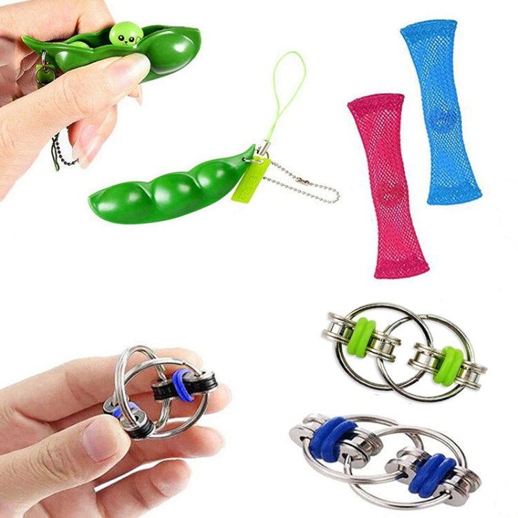 

Pressure Toy Set Pinch Ball Keychain Net Tube, Colour: 6-piece Set