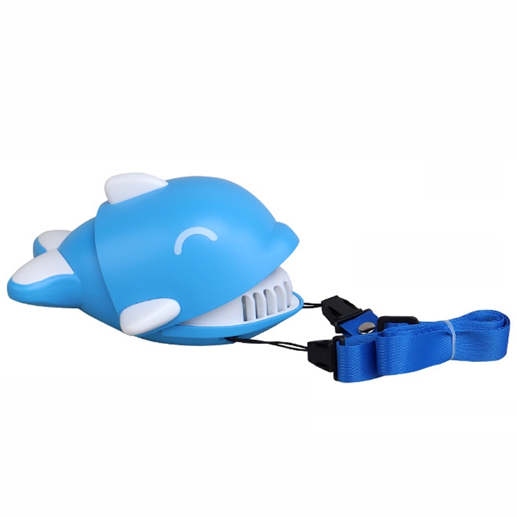 

Sliding Rope Hanging Neck Fan Lazy Cartoon Fan Portable Charging Outdoor Small Student Fan(Blue)
