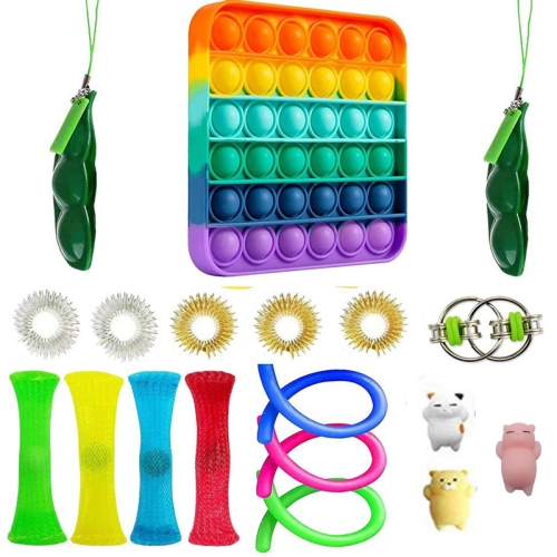 

Venting Reduced Pressure Toys Set Keychain Squeezed Hairpin Network Management Track Chain Twist Toys Set, Colour: 19-piece Set