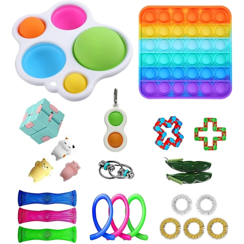 

Venting Reduced Pressure Toys Set Keychain Squeezed Hairpin Network Management Track Chain Twist Toys Set, Colour: 23-piece Set 1