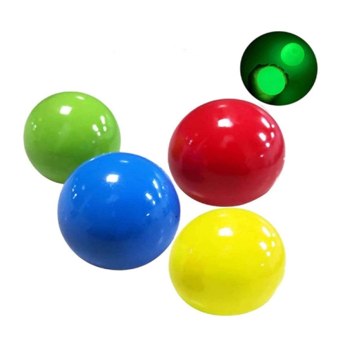 

24G /6.0cm Filler 10 PCS Targetball Decompression Vent Ball Parent-Child Interactive Children Toys Luminous Top Sticky Wall Sticky Ball,Random Color Delivery