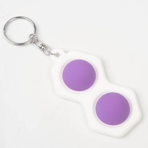 

3 PCS Reduced Pressure Silicone Keychain Two-Color White Bottom Hexagon Reduced Pressure Toys(Hexagon White Background Purple)