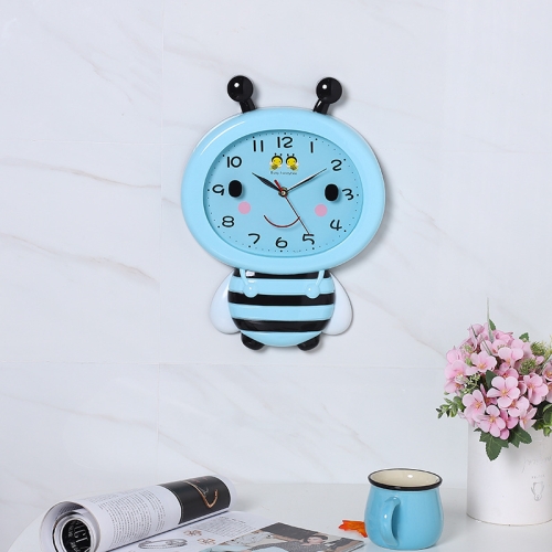 

A15511 Cute Cartoon Children Room Clock Watch Bedroom Living Room Small Bee Clock(Blue)