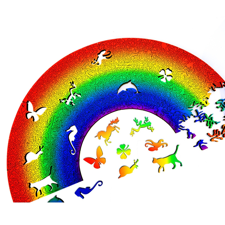 

Rainbow Puzzle Irregularly Shaped Adult Wooden Puzzle Toy