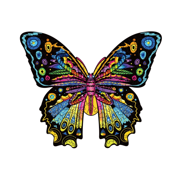 

Butterfly Wooden Alien Puzzle Irregular Three-Dimensional Animal Puzzle, Size: S