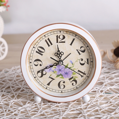 

2 PCS G51 Personality Retro Alarm Clock Bed Mute Metal Student Alarm Clock, Colour: Black Shell Face