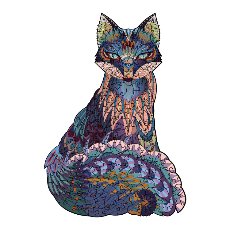 

Fox Wooden Alien Puzzle Irregular Three-Dimensional Animal Puzzle, Size: M