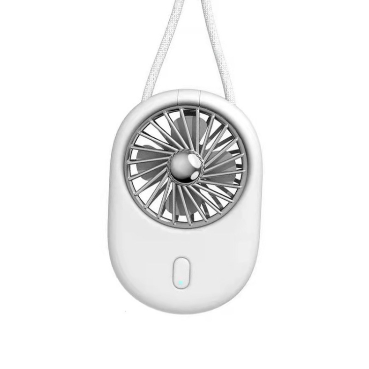 

Lanyard Hanging Neck Fan Foldable Desktop Handheld Portable USB Mini Silent Fan(White)