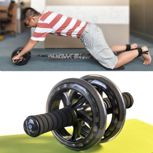 

SHANLIAN PU Abdominal Wheel Double-Wheel Abdominal Wheel Mute Exercise Fitness Roller with Kneeling Pad(Small Wheel (Transparent Black))