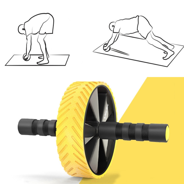 

AIMEISHI Wide-Sided Color Abdominal Wheel Indoor Fitness Equipment With NBR Kneeling Pad( Yellow)
