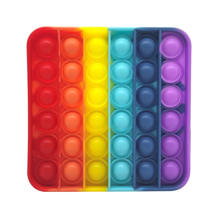 

5 PCS Puzzle Toy Desktop Parent-Child Silicone Squeezed Bubble Unzip Toy, Colour: Square Colorful