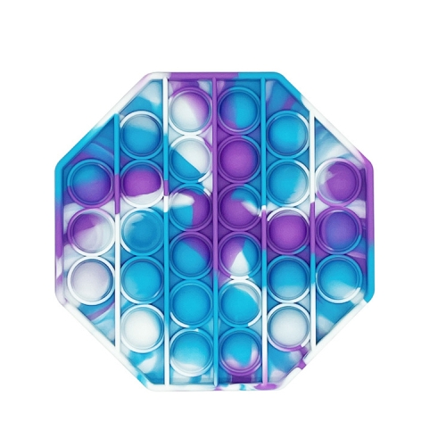 

5 PCS Puzzle Toy Desktop Parent-Child Silicone Squeezed Bubble Unzip Toy, Colour: Octagonal White Blue Purple