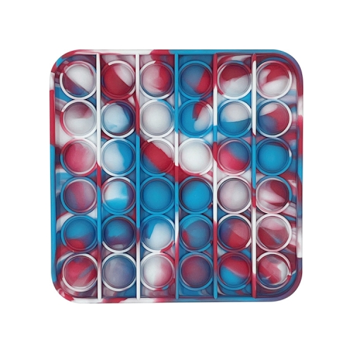 

5 PCS Puzzle Toy Desktop Parent-Child Silicone Squeezed Bubble Unzip Toy, Colour: Square Red Blue White