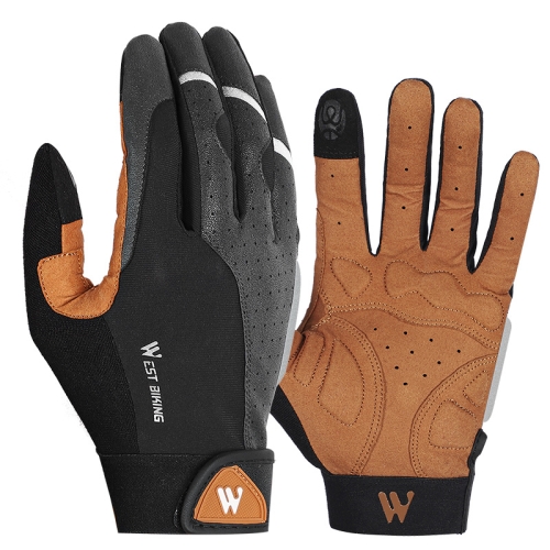 

WEST BIKING YP0211197 Full-Finger Shock-Absorbing Anti-Skid Motorcycle Bike Gloves Riding Equipment, Size: M(Black Yellow)