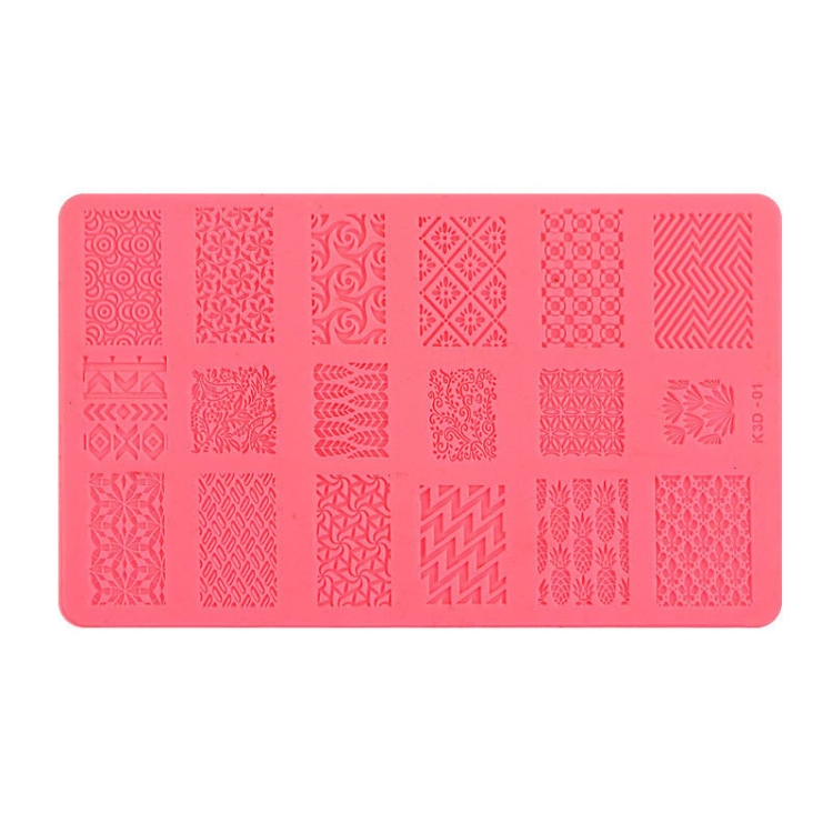 

4 PCS Nail Art 3D Embossed Silicone Printing Template( 01)