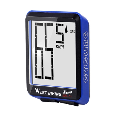 

WEST BIKING Mountain Road Bike Wireless Big Character Table Big Screen Waterproof Night Light Speed Speedometer(Blue)