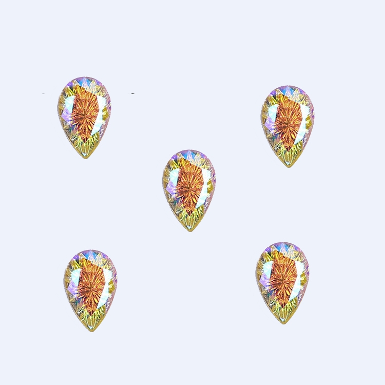

10 PCS Nail Art Radian Embossed Diamond Princess Shaped Diamond Hexagonal Water Drop Nail Diamond Ornament, Specification: MZ05