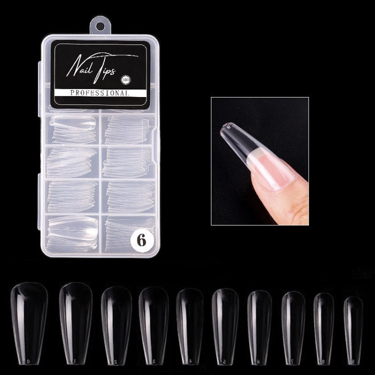 

4 Boxes Nail Art Patch Ultra-Thin Seamless Finished Finished Removable Extended Fake Nail Patch(Ballet Transparent )