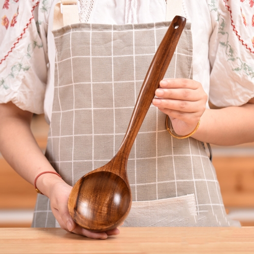 

Non-Stick Pot Wood Spoon Teak Scoop Tableware Long Handle Spoon