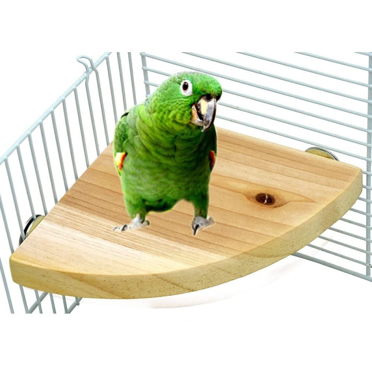 

4 PCS Parrot Log Fan-Shaped Platform Station Board Hamster Springboard Rest Platform, Size: 13x13cm