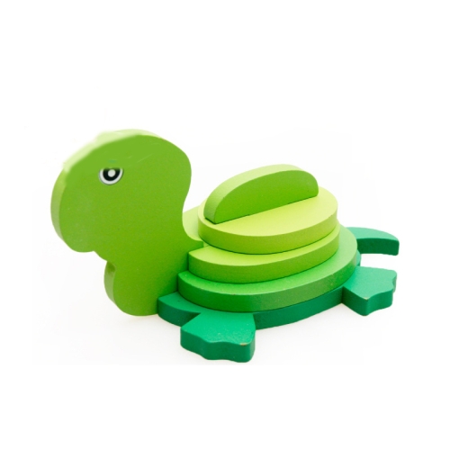 

3 PCS Children Animal Three-Dimensional Wooden Puzzle Toys Handmade Model Early Learn Building Blocks Puzzle Toy(Turtles)