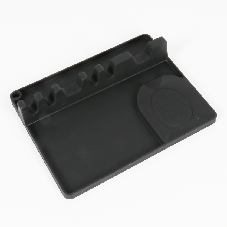 

2 in 1 Kitchen Silicone Spoon Holder Shelf Large (Black)