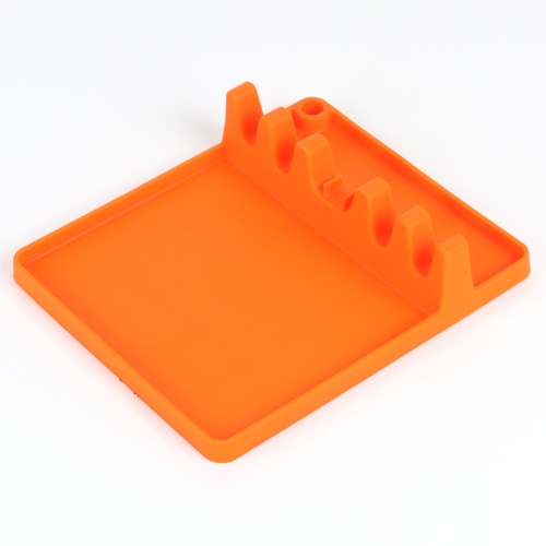 

2 in 1 Kitchen Silicone Spoon Holder Shelf Medium (Orange)