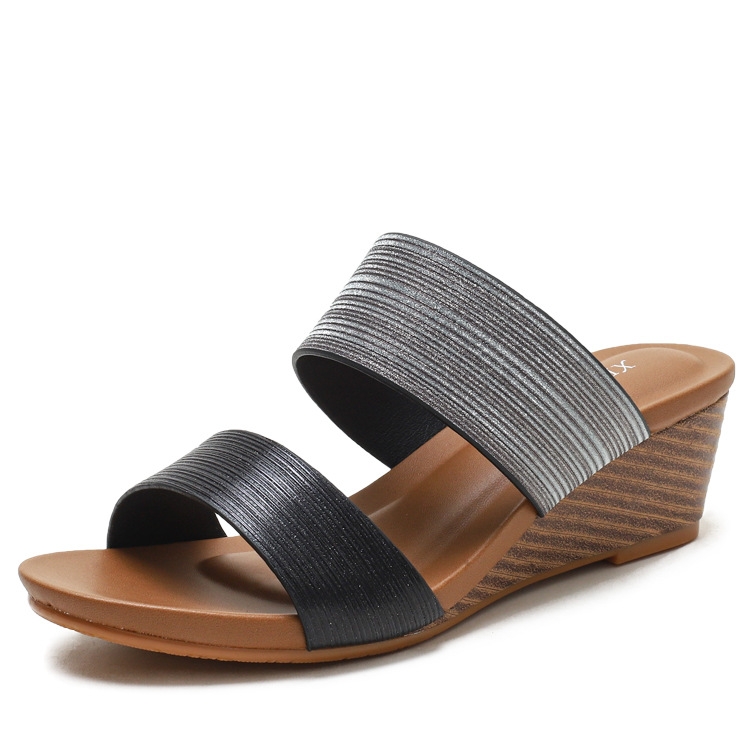 

Ladies Sandals And Slippers Fashionable Outer Wear Platform High Heels, Size: 41(Black)